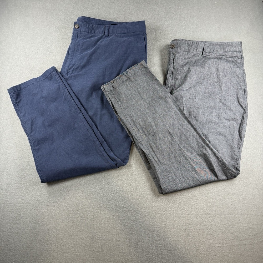 Lot Of 2 Bonobos Slim Fit Chinos Men 46x32 Gray/Blue Cotton Stretch Casual  Pant